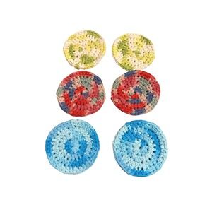 NEW set of 6 handmade round coasters crochet cotton